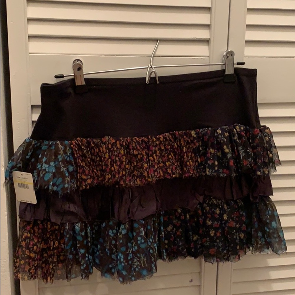 Boho mini skirt with floral print